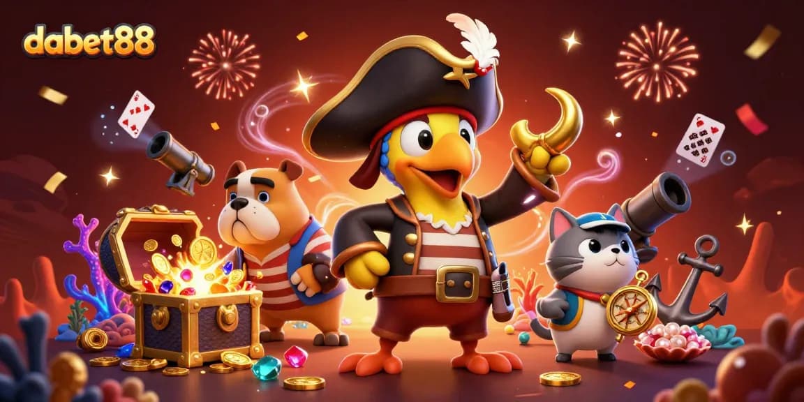 Engage with dabet88's vibrant casino experience featuring animated characters and dynamic games.