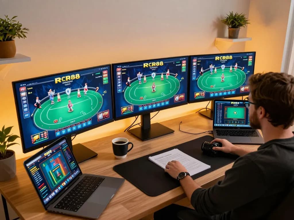 Engaging user gaming at RR88 online casino showcasing dynamic poker gameplay and cozy atmosphere