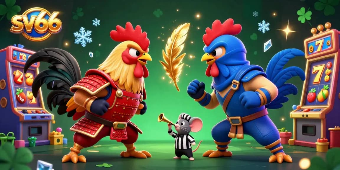 Engage in thrilling gameplay at sv66 with exciting slot machines and dramatic rooster duel.