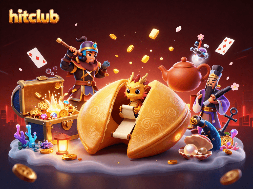 Engage with hitclub's thrilling golden fortune cookie, guarded by mythic creatures and scattered gambling treasures.