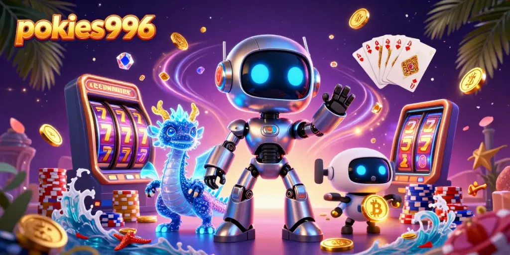 Experience the thrilling pokies996 action with vibrant slots and game elements in a dynamic 3D scene.