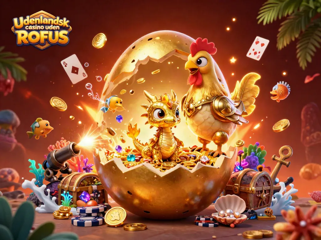 Engage with udenlandsk casino uden ROFUS and discover dazzling prizes from a golden dragon on poker chips.