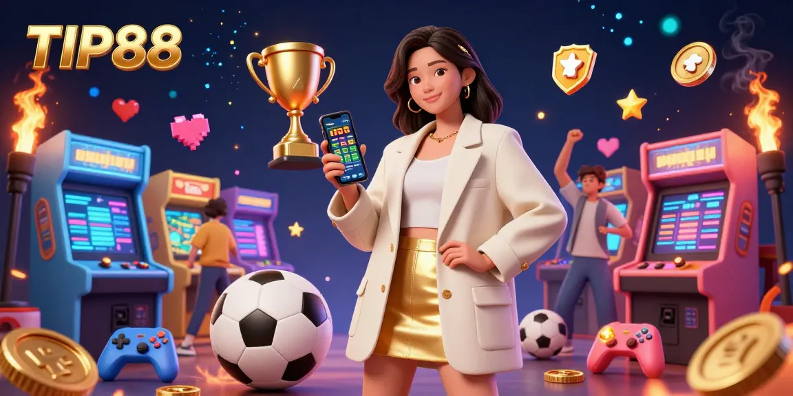 Experience TIP88 with stunning visuals showcasing a beautiful Asian woman promoting sports betting.