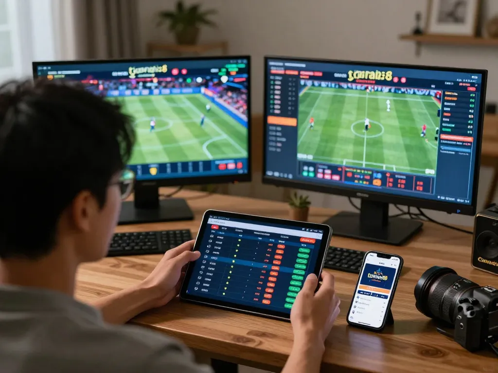 Betting analysis in a cozy home setup focusing on the tigerasia88 site