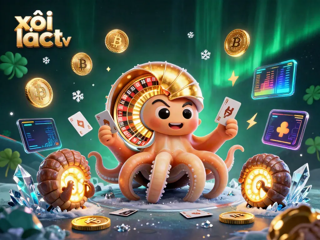 Engage with xôi lạc tv through this vibrant 3D scene of gambling excitement featuring a nautilus roulette wheel.