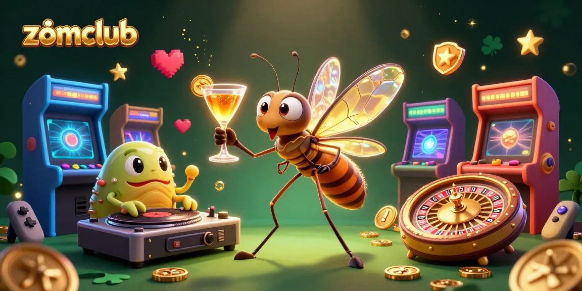 Zomclub's vibrant online casino scene features a unique mascot and exciting gaming elements.
