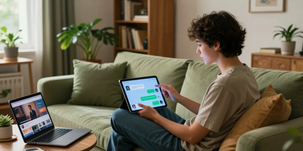 Engaging NSFW chat bot interaction in a modern living room setting.