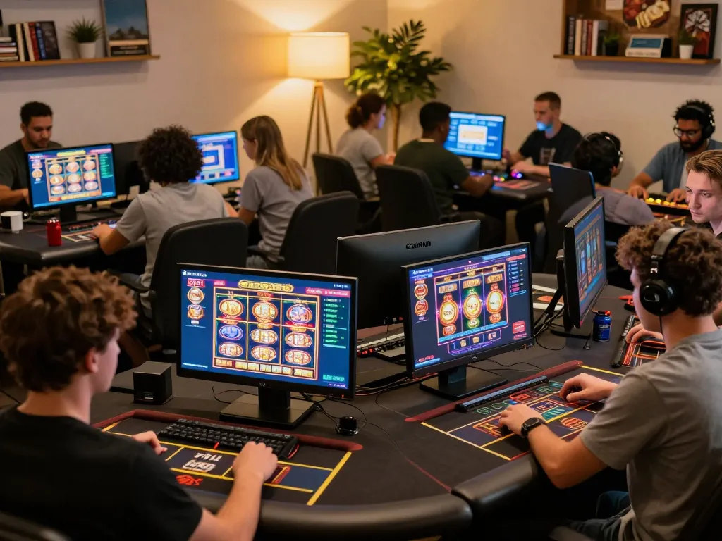 Players enjoying their gaming experience on xx88's online platform with vibrant slot games displayed.