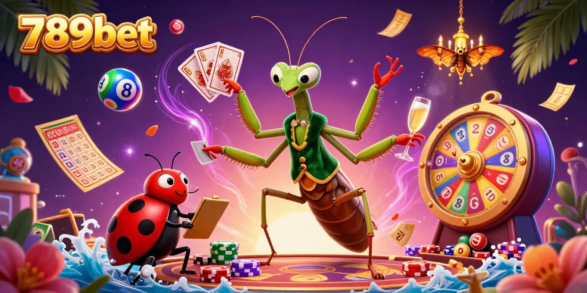 Engage with 789bet's dynamic casino scene filled with colorful elements and characters.