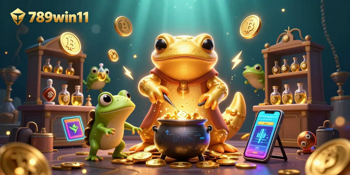 Experience the magic of 789win11, where gold coins and digital currencies blend in a dazzling casino scene.