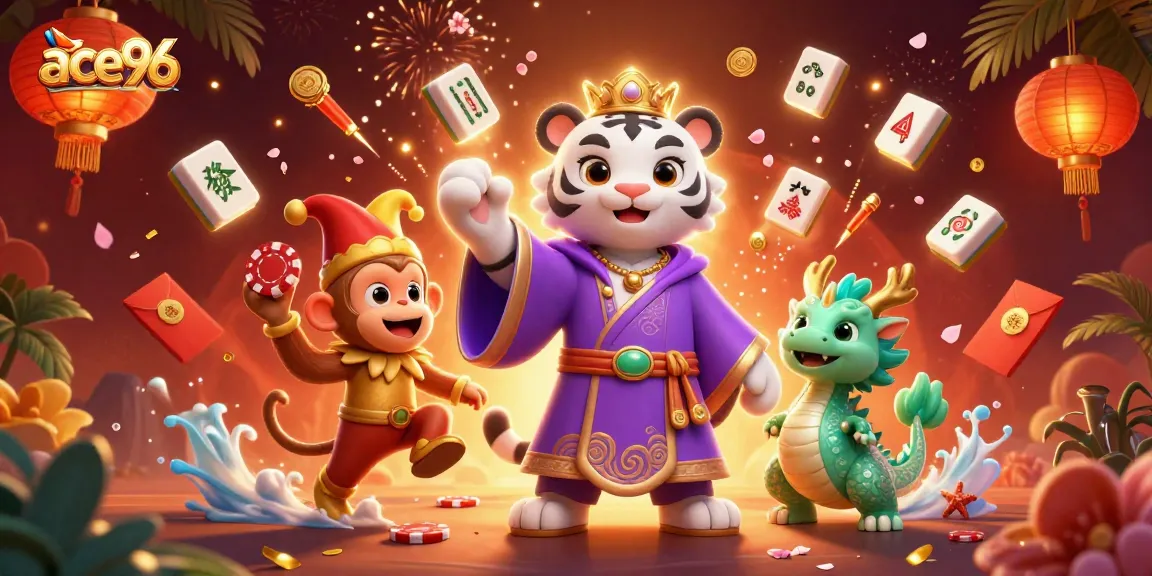 Engage in premium gaming experiences at ace96 with vibrant characters and dynamic casino elements.