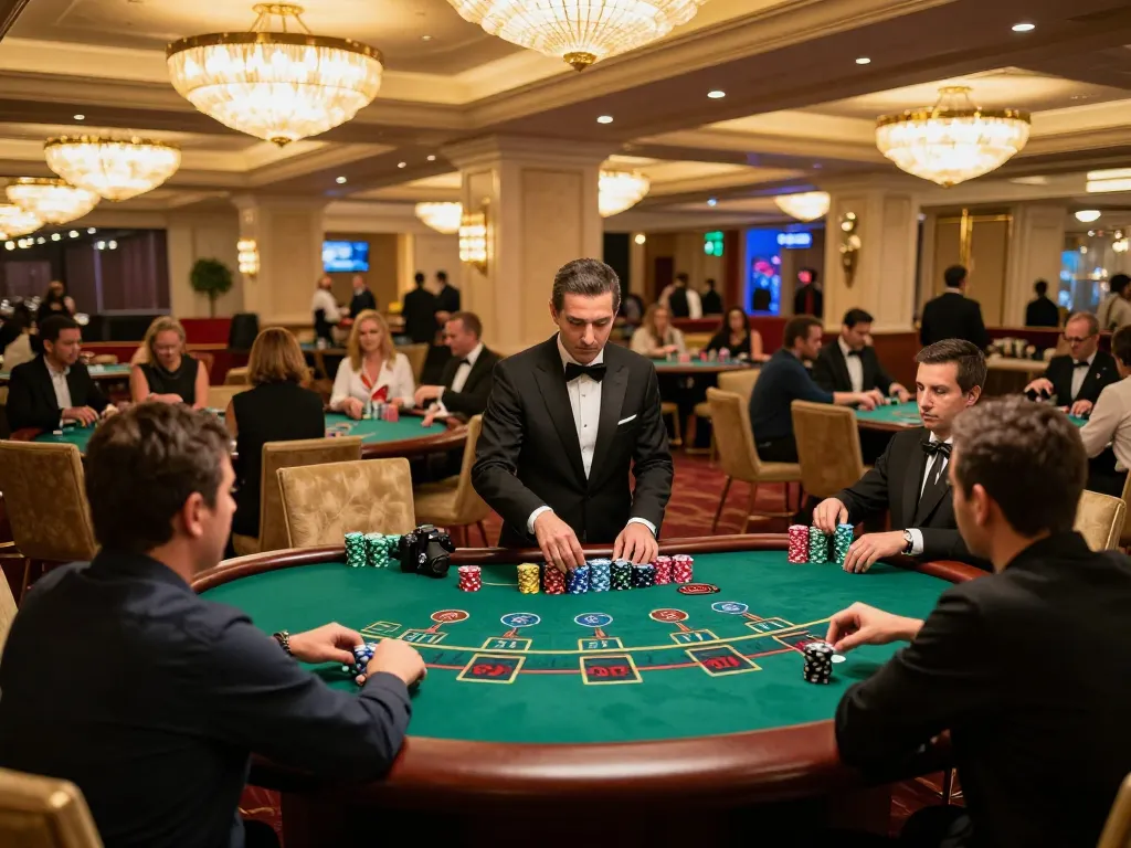 Players engaging in intense blackjack gameplay at VB88's upscale VIP gaming area