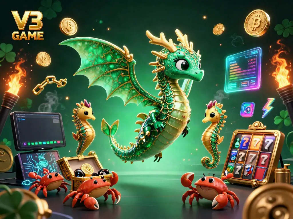 Spin the reels in V3 GAME, featuring vibrant sea creatures and crypto elements.