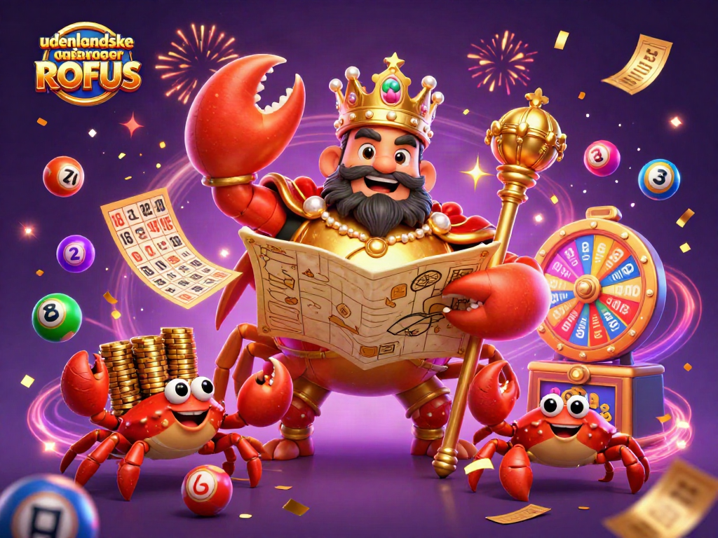 Engage with udenlandske casinoer uden ROFUS in this vibrant, dynamic digital illustration bursting with casino elements.