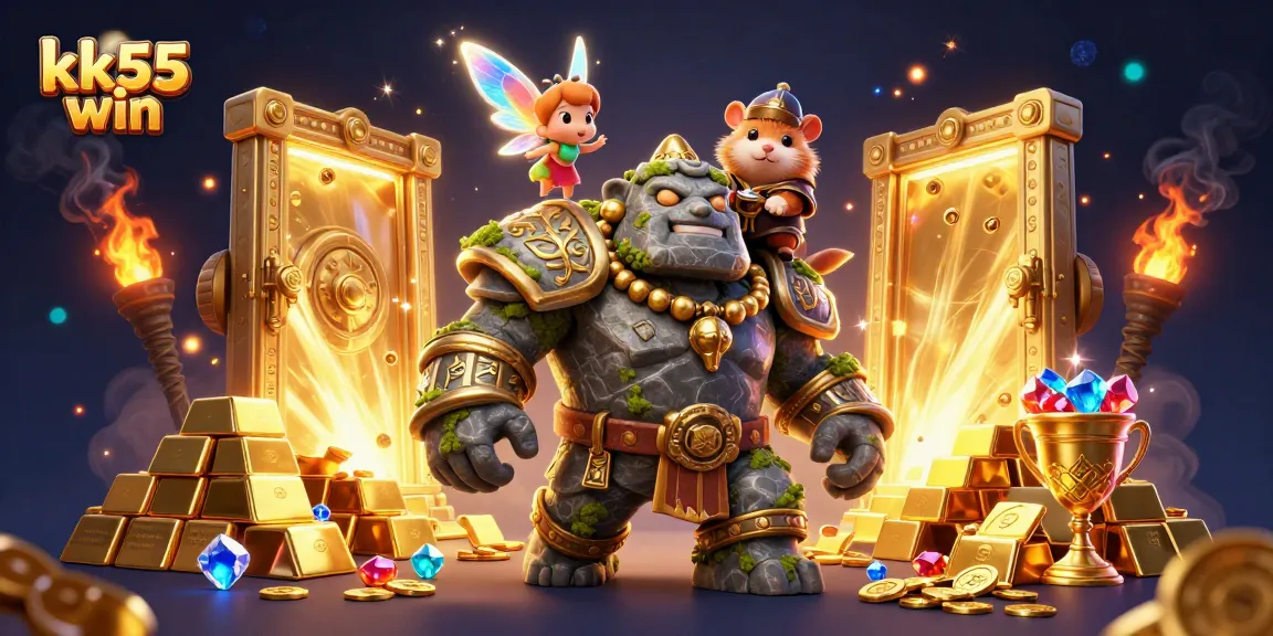 Experience the excitement of kk55 win with magical characters in a vibrant casino scene.