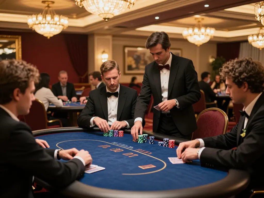 Players engaging in strategic poker game at five88 VIP table with elegant decor.