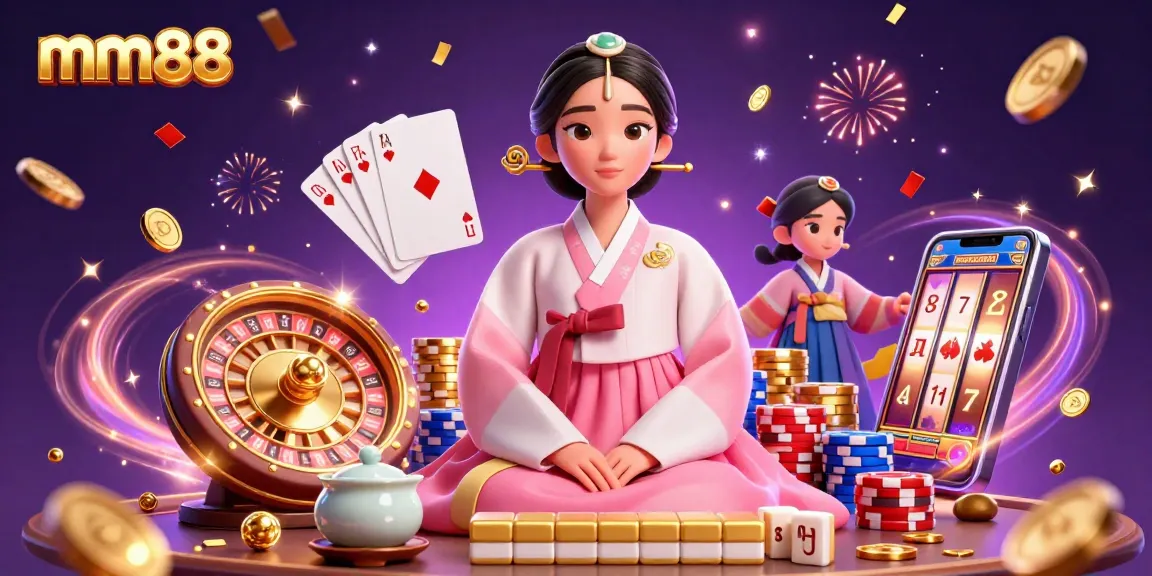 Experience the excitement of casino games with mm88's immersive visual portrayal of a vibrant gaming scene.