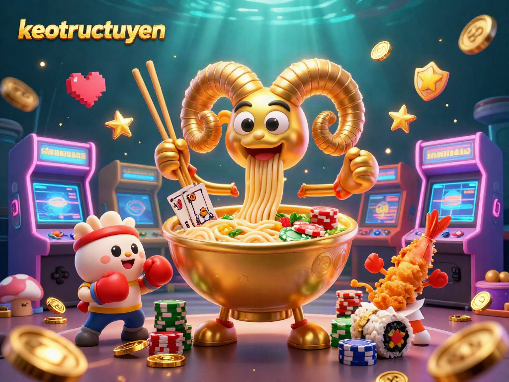 Betting with keotructuyen - vibrant casino characters and colorful arcade elements.