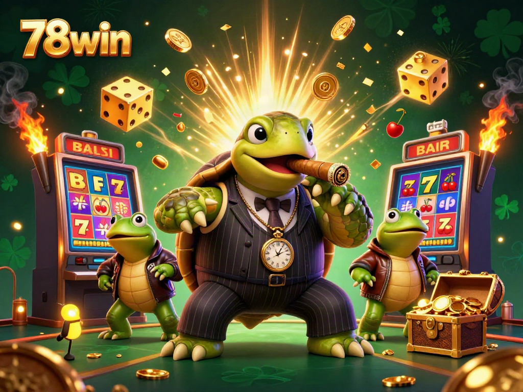 Experience the excitement of 78win with vibrant casino visuals and animated characters.