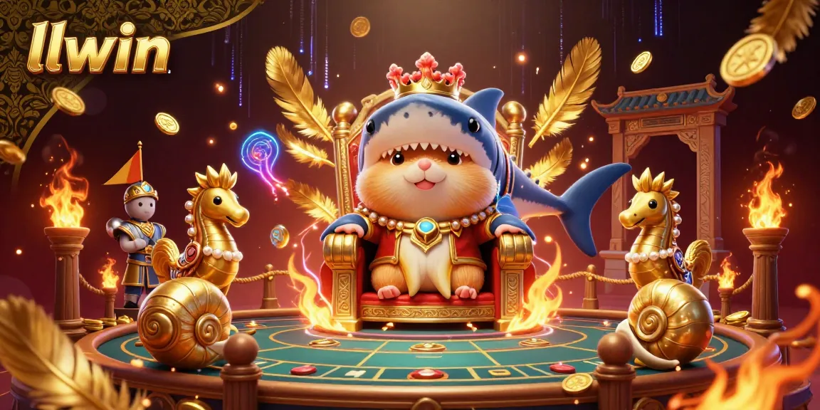 llwin invites players to experience vibrant casino action with golden hamster king and royal guards.