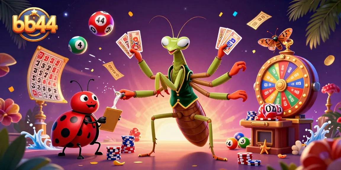Experience the excitement of bb44 with a vibrant casino scene featuring a card sharp mantis, dynamic game elements, and engaging atmosphere.