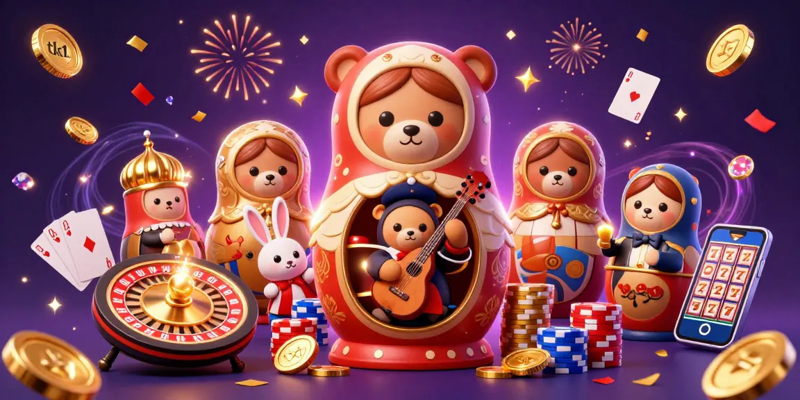 Experience thrilling moments at tk11 with a vibrant 3D illustration of casinos, celebrating wins.
