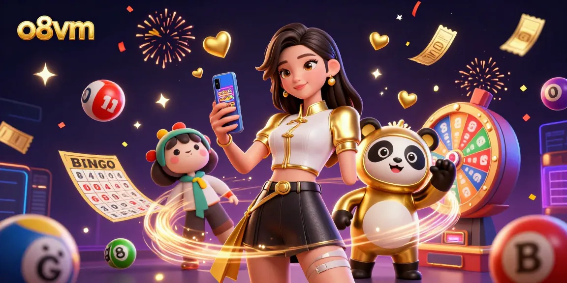 Experience thrilling games at o8vm with lively 3D characters and vibrant lottery elements.