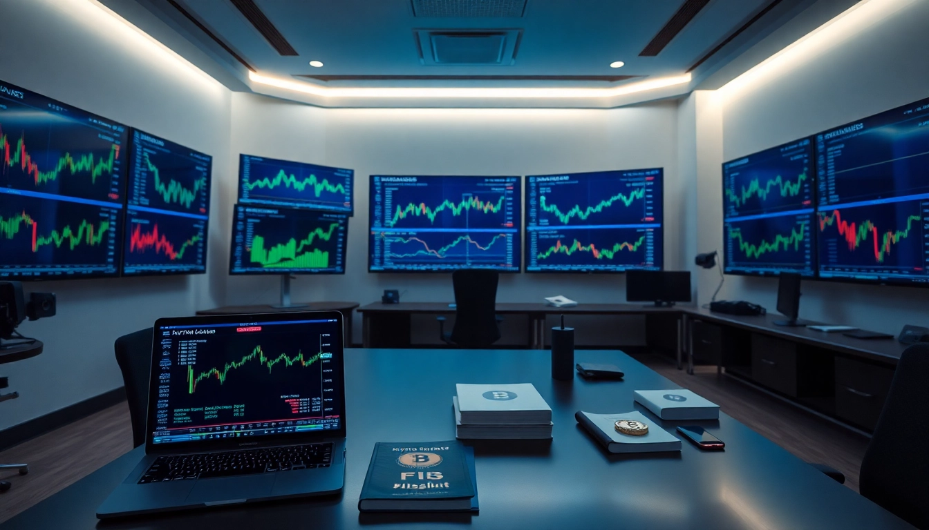 Kryptovalutakurser live trading environment with financial charts and technology.