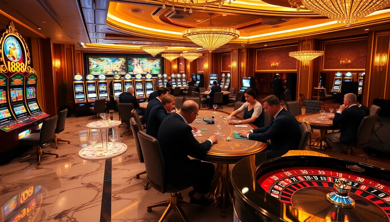 Experience thrilling games at U888 online casino with vibrant tables and slot machines.