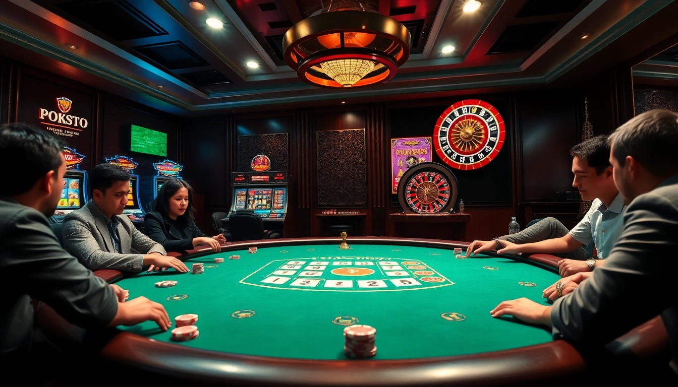 An engaging online casino experience at https://ps99seo.com/ featuring a high-stakes poker table and luxury gaming elements.