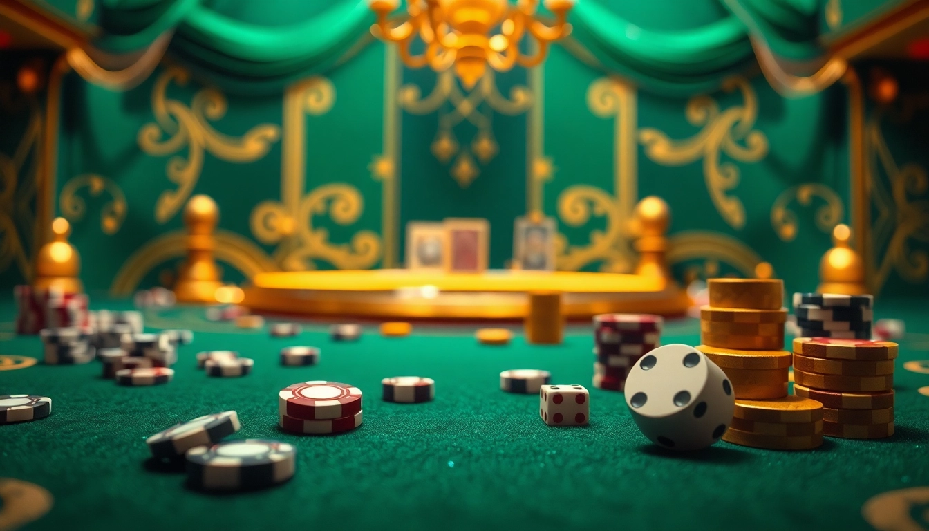 Experience the excitement of online gambling at https://lucky88.faith/ with intricate casino elements and vibrant colors.