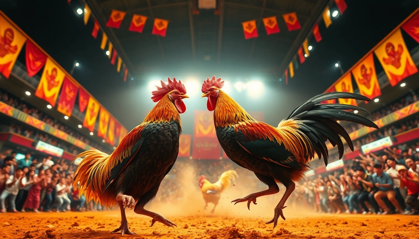Live cockfighting excitement on Sabong67.ac with vibrant audience and dynamic action