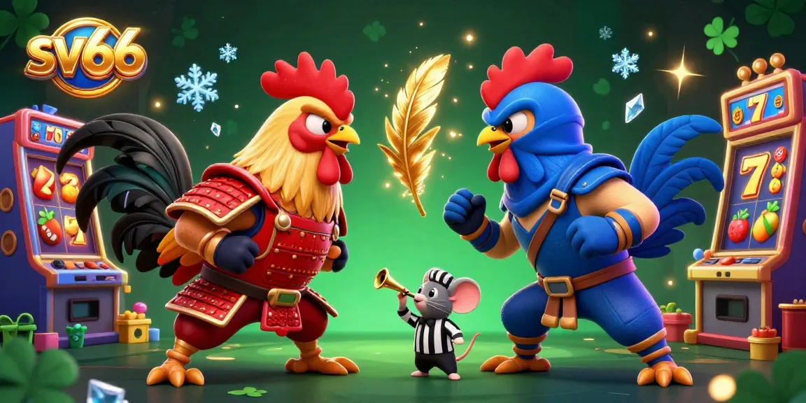 Engage in thrilling gameplay at sv66 with exciting slot machines and dramatic rooster duel.